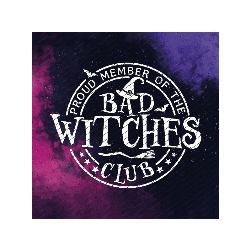 Bad Witches Club in Weiß // Bügelbild