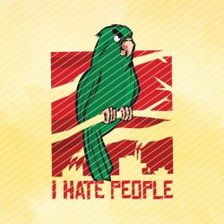 I Hate People-Papagei // Bügelbild