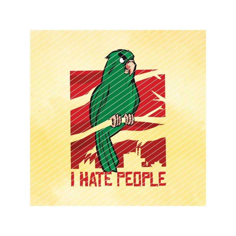 I Hate People-Papagei // Bügelbild