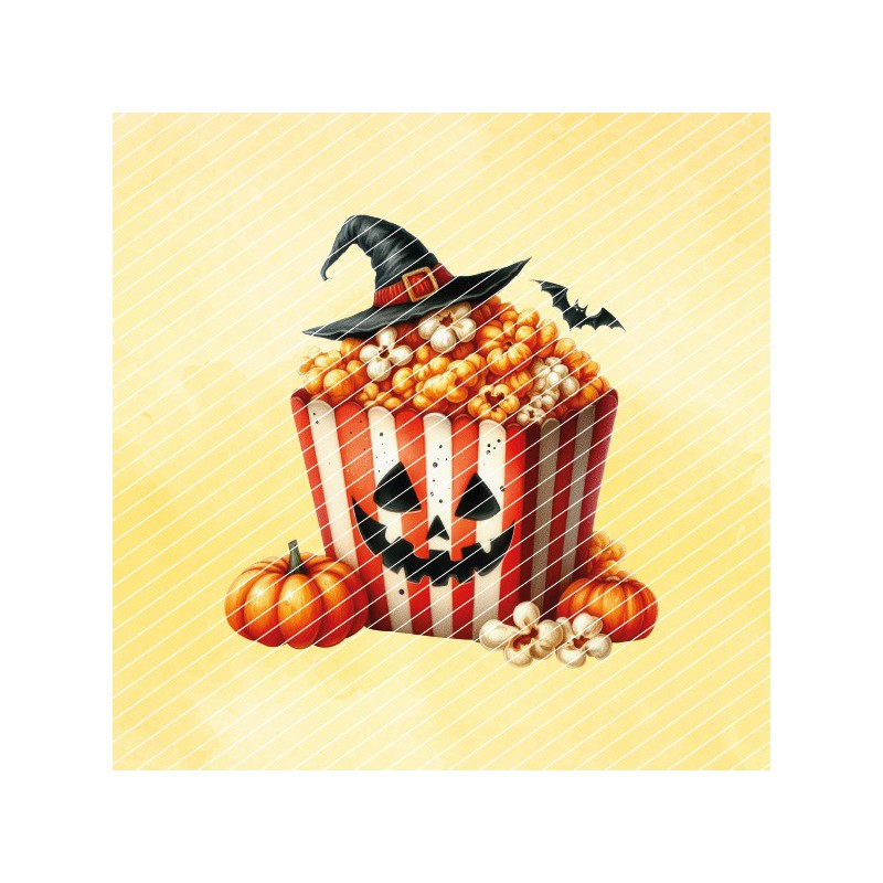 Halloween Popcorn // Bügelbild