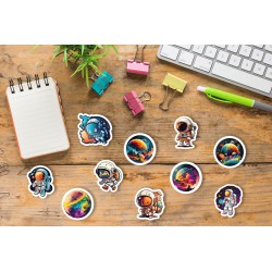 Astronauten und Planeten // 10er Sticker-Set