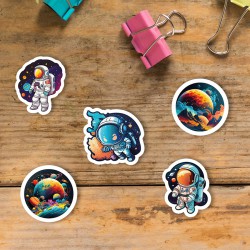 Astronauten und Planeten // 10er Sticker-Set