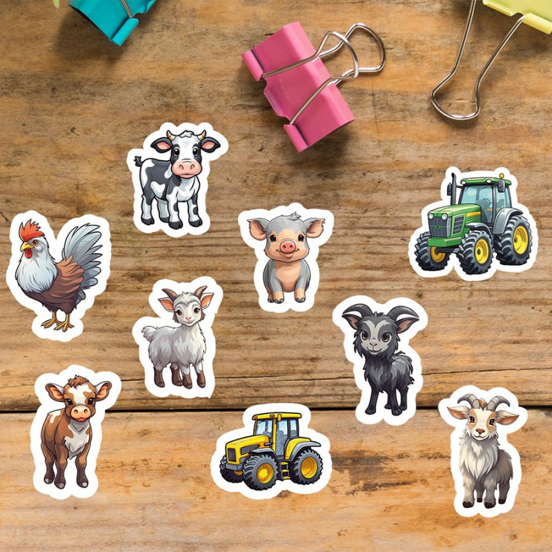 Bunter Bauernhof // 20er Sticker-Set