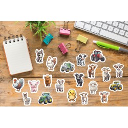 Bunter Bauernhof // 20er Sticker-Set