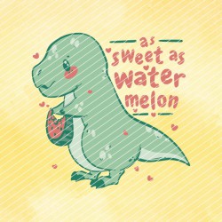 Dino "As sweet as watermelon" // Bügelbild