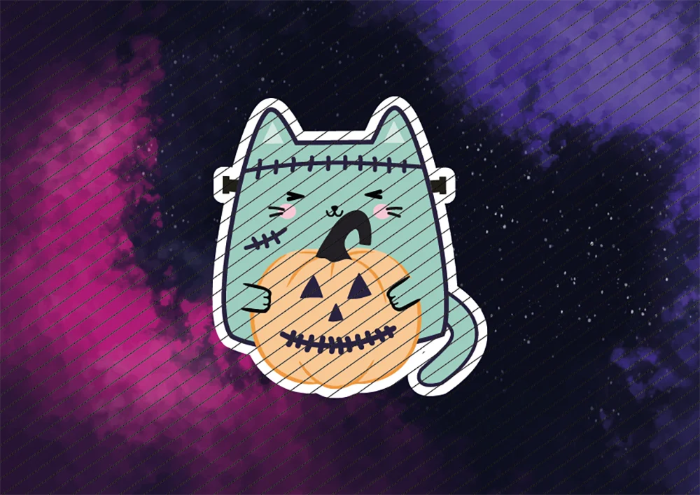 Zombie-Katze // Bügelbild