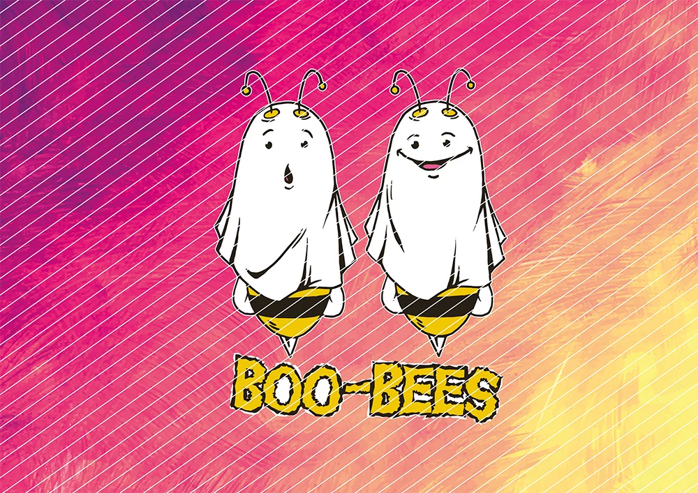 Boo Bees - Spukende Bienen für Halloween // Bügelbild