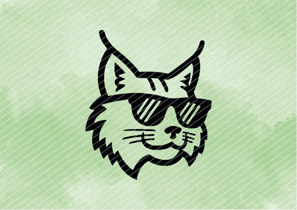 Wildkatze mit Sonnenbrille // Plotterdatei SVG Vektor Grafik