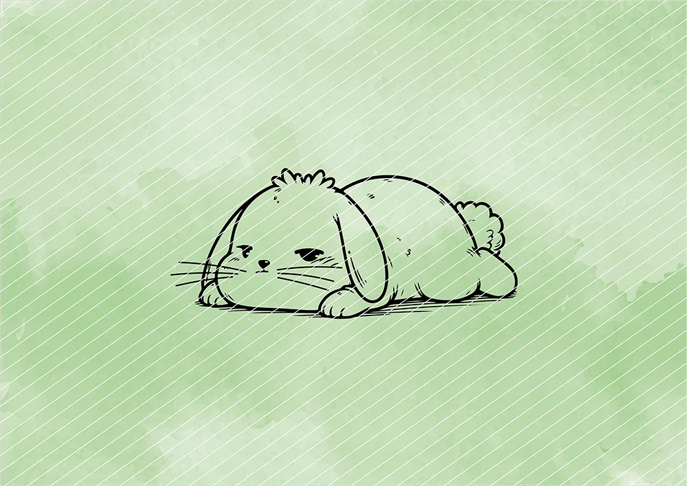 Liegender Hase ohne Motivation // Bügelbild