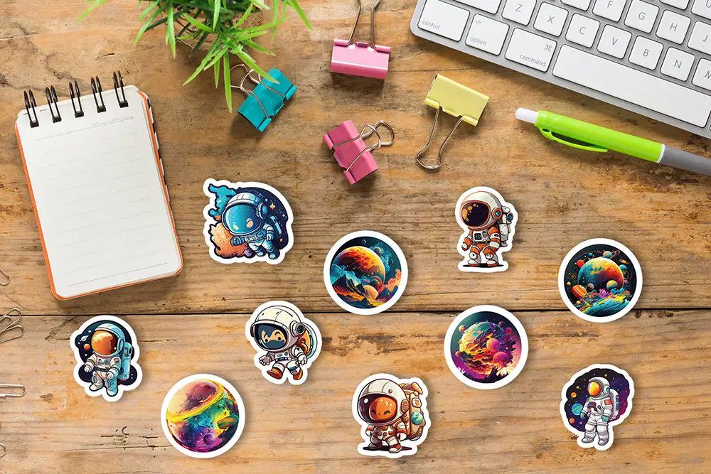 Astronauten und Planeten // 10er Sticker-Set