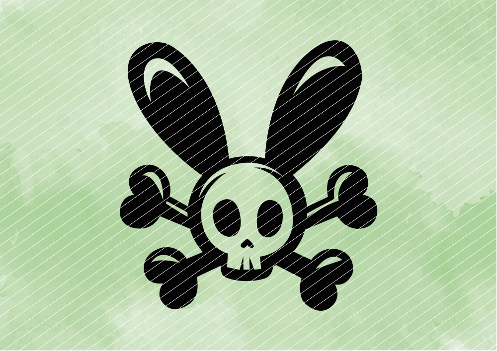 Totenkopf-Bunny // Plotterdatei SVG Vektor Grafik