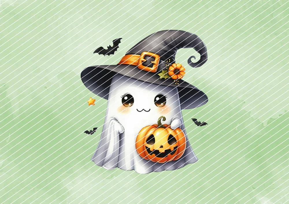Süßer Halloween-Geist // Bügelbild