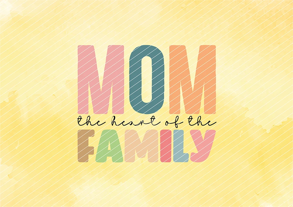 Mom - the heart of the family // Bügelbild