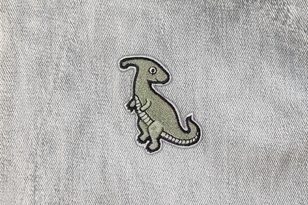 Dino-Patch Parasaurolophus in Grün // Patch bzw. Aufnäher
