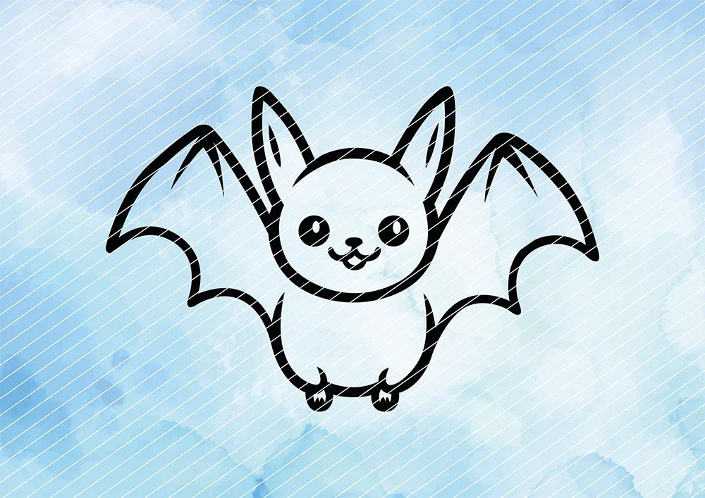 Süße Fledermaus // Plotterdatei SVG Vektor Grafik Süße Fledermaus // Plotterdatei SVG Vektor Grafik