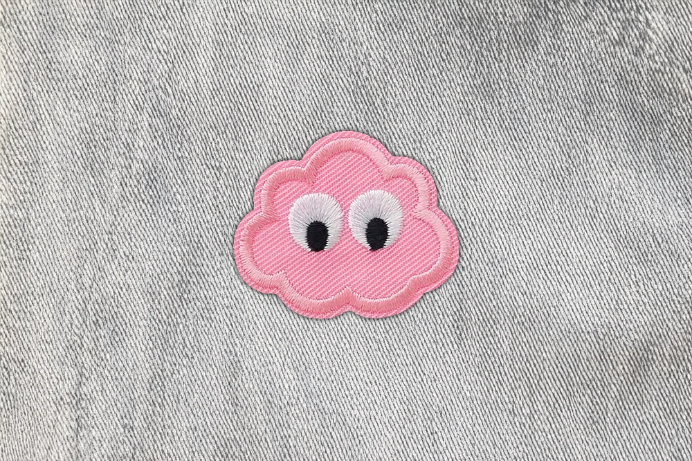 Wolke mit Augen Rosa // Patch bzw. Aufnäher
