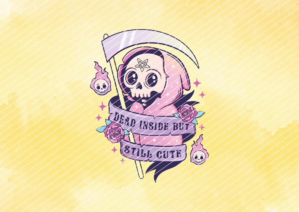Dead Inside But Still Cute // Bügelbild Dead Inside But Still Cute // Bügelbild