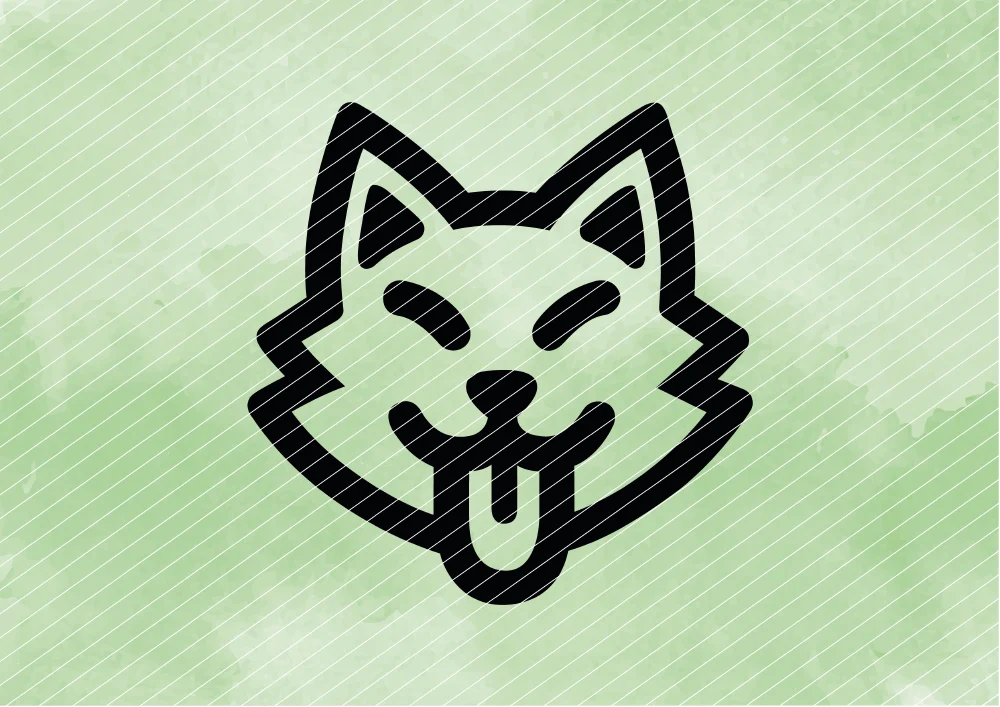 Frecher Fuchs mit heraus gestreckter Zunge // Plotterdatei SVG Vektor Grafik