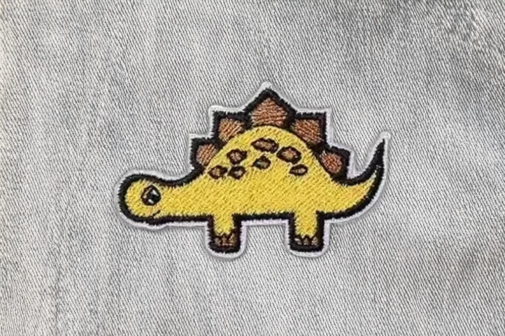 Dino-Patch Gelber Stegosaurus // Patch bzw. Aufnäher
