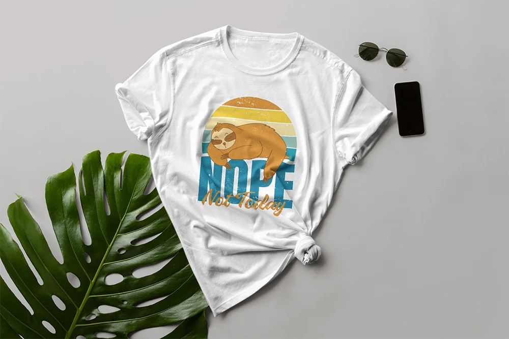 Faultier vor Sonnenaufgang - Nope Not Today // Bügelbild