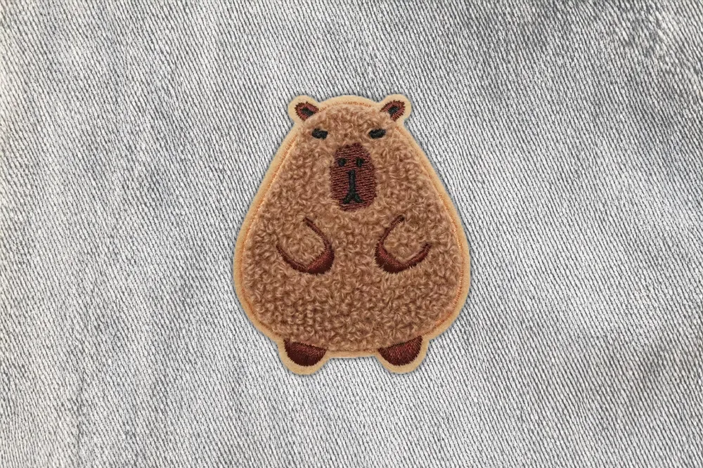 Flauschiges Capybara Wasserschwein // Patch bzw. Aufnäher