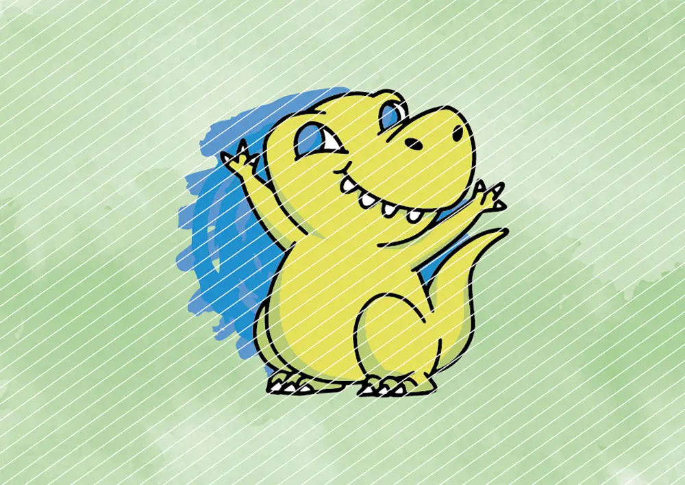 Fröhlicher Mini-Dinosaurier