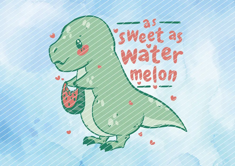 Niedlicher Dinosaurier "As sweet as watermelon"