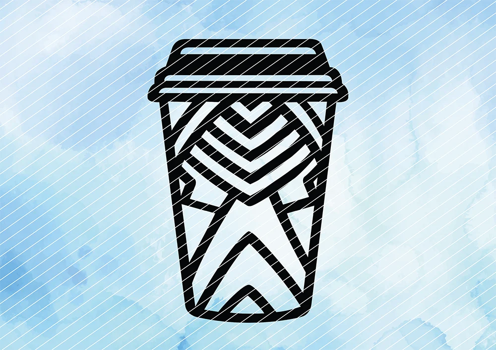 Kaffeebecher To-Go // Plotterdatei SVG Vektor Grafik