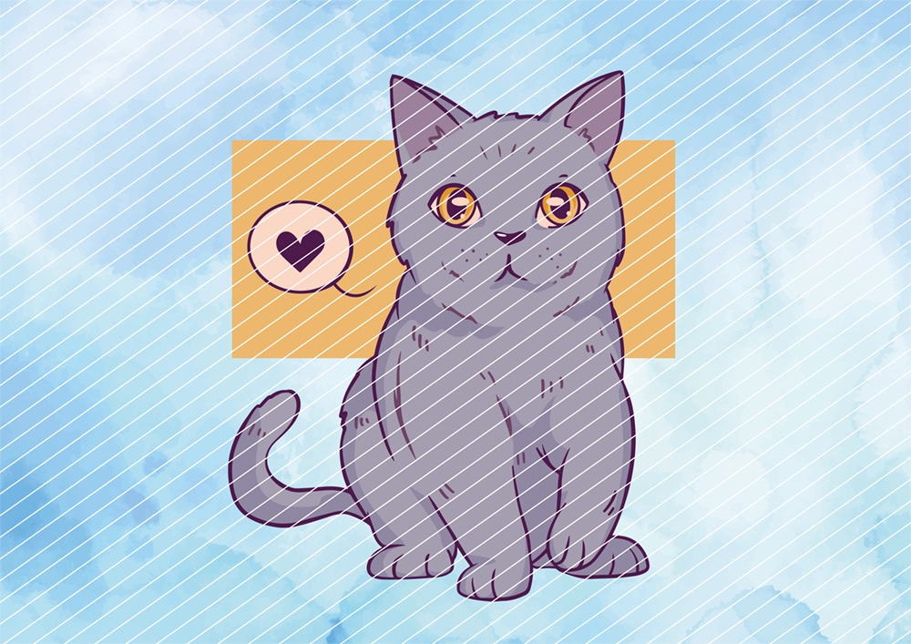 Katze mit Herz Katze mit Herz