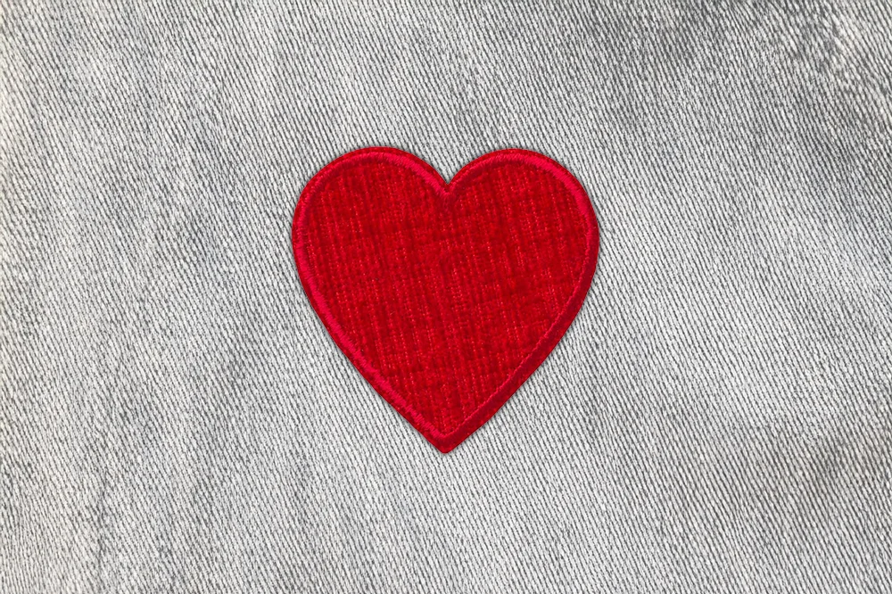Roter Herz-Patch // Patch bzw. Aufnäher