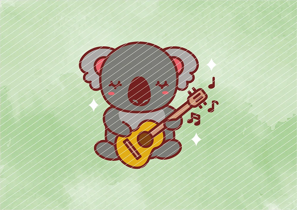 Koala mit Gitarre // Bügelbild