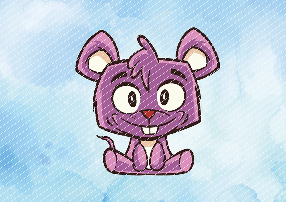 Lila Maus mit großen Ohren // Bügelbild Lila Maus mit großen Ohren // Bügelbild