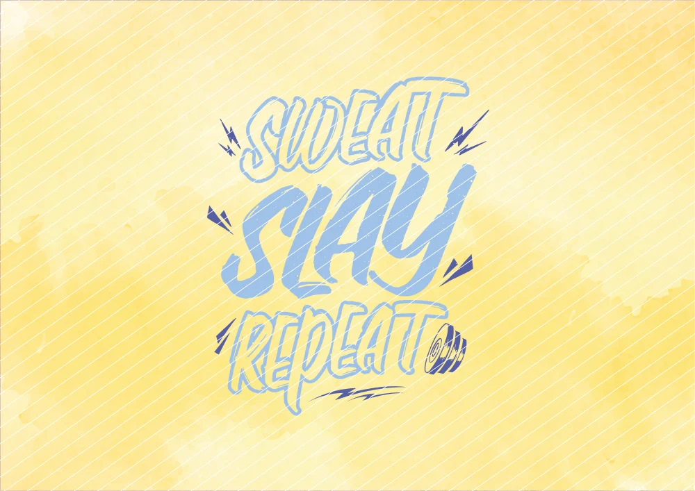 Sweat Slay Repeat // Bügelbild