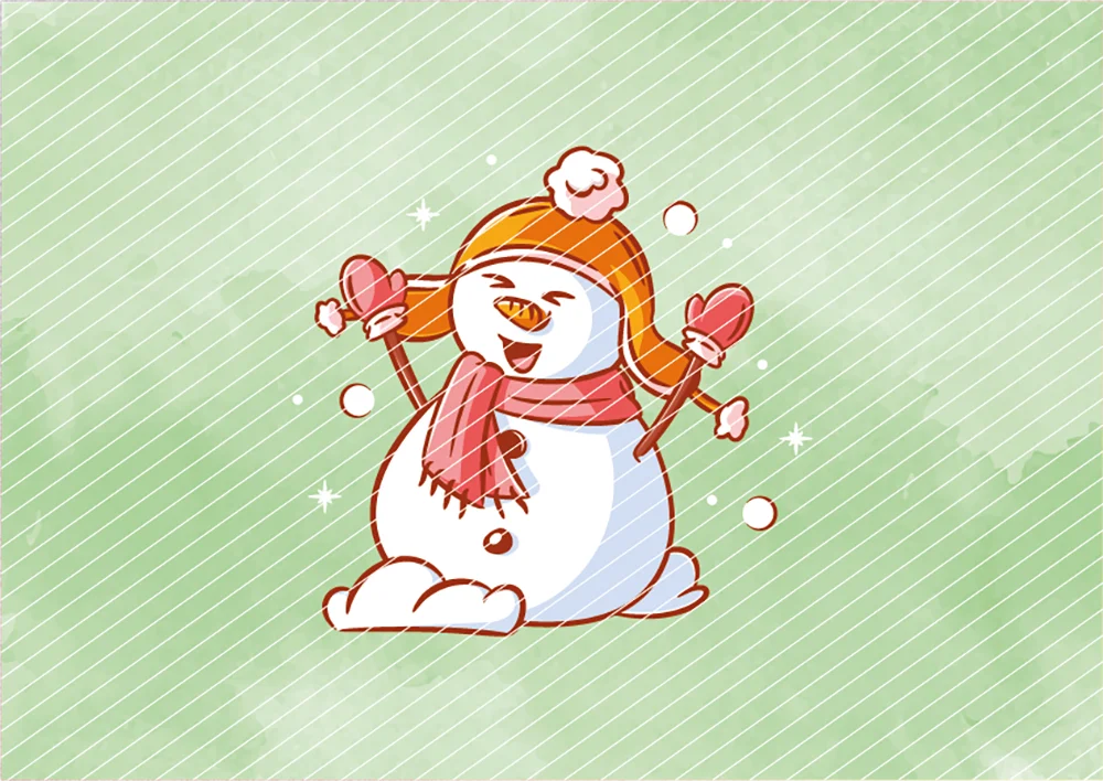 Fröhlicher Schneemann // Bügelbild