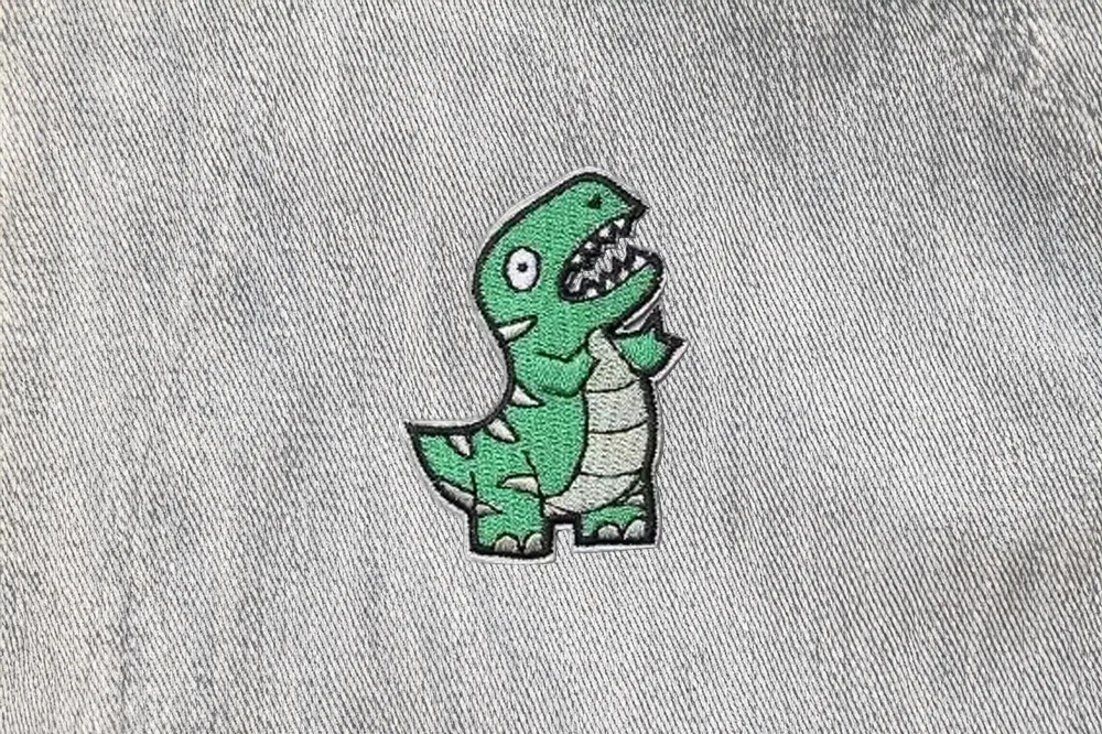 Dino-Patch Brüllender T-Rex in Grün // Patch bzw. Aufnäher