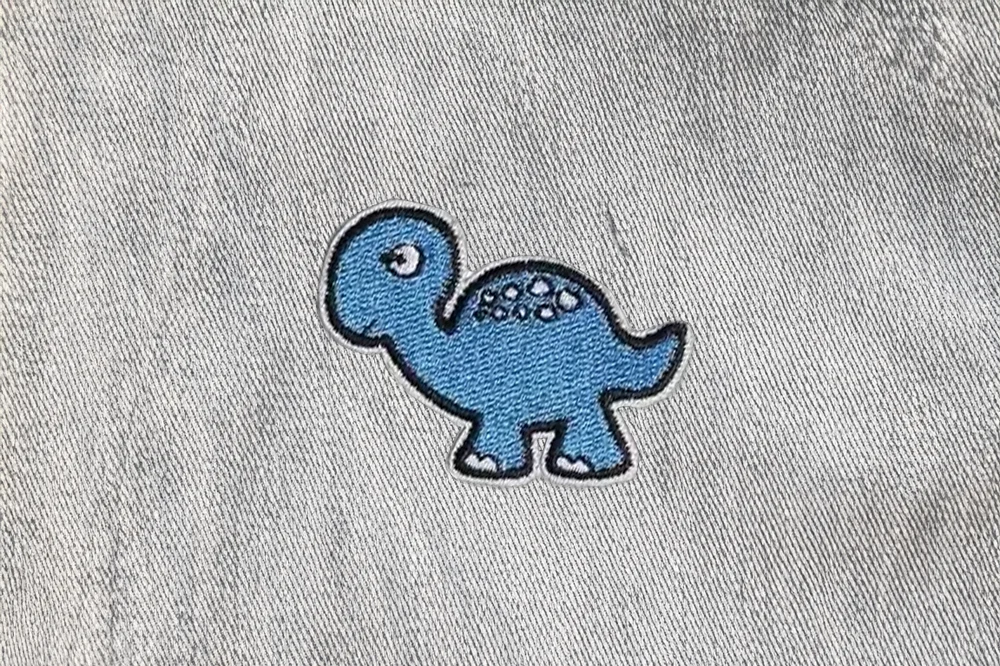 Dino-Patch Langhals-Dino in Blau // Patch bzw. Aufnäher
