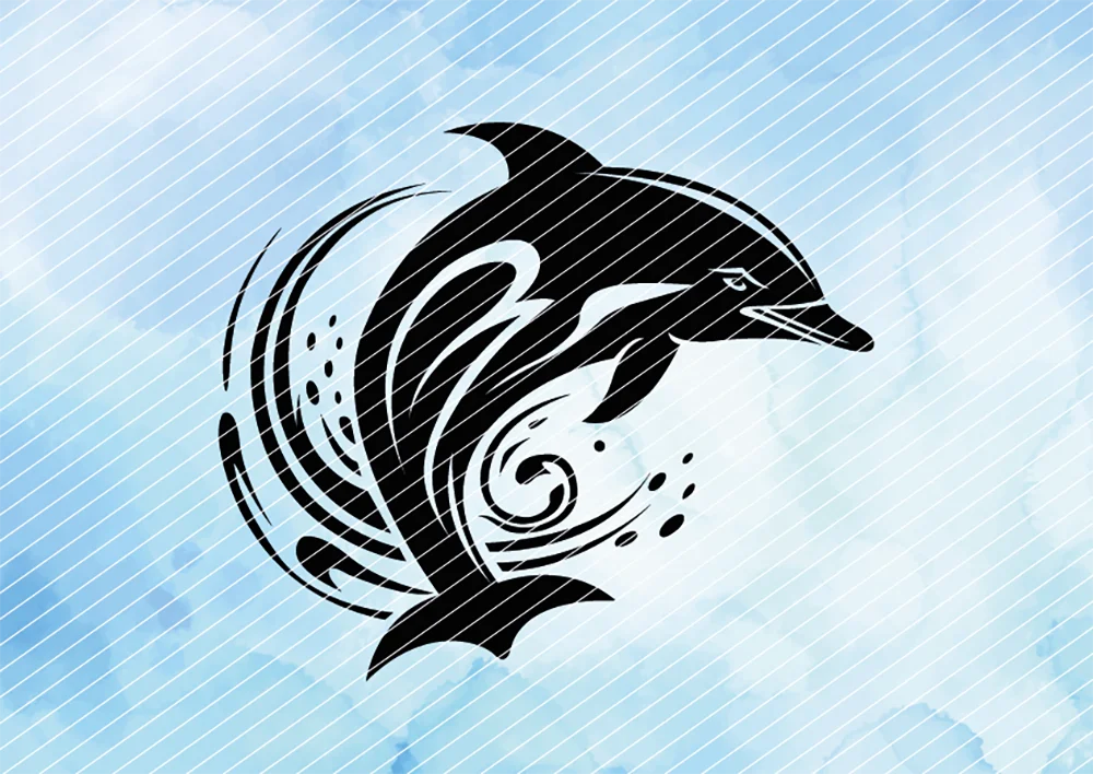Delfin für maritime Idee // Plotterdatei SVG Vektor Grafik