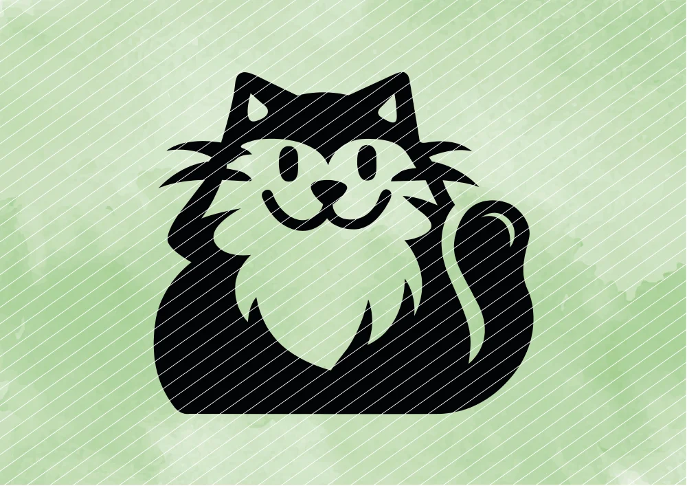 Flauschige Katze mit Charme // Plotterdatei SVG Vektor Grafik