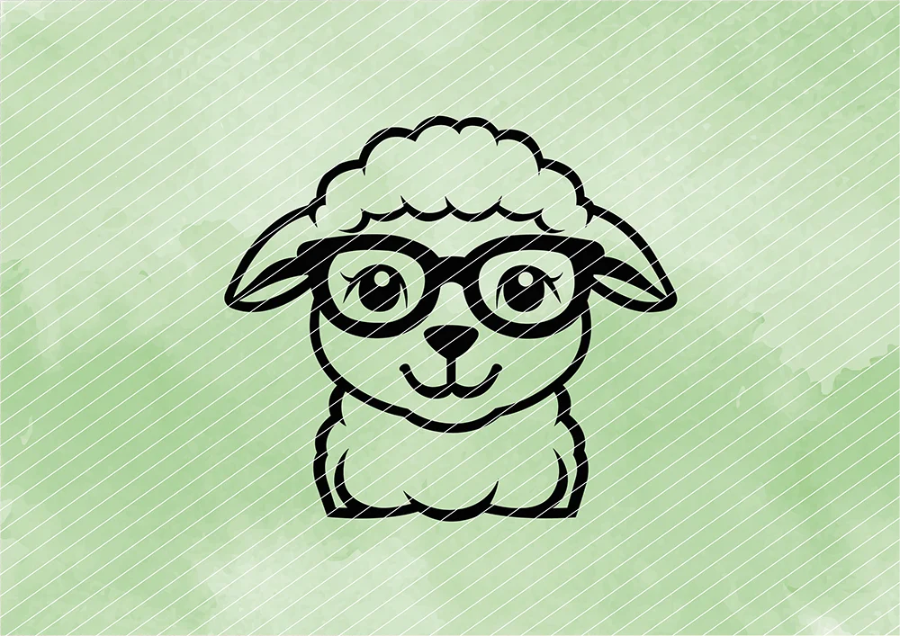 Schlaues Schaf // Plotterdatei SVG Vektor Grafik Schlaues Schaf // Plotterdatei SVG Vektor Grafik