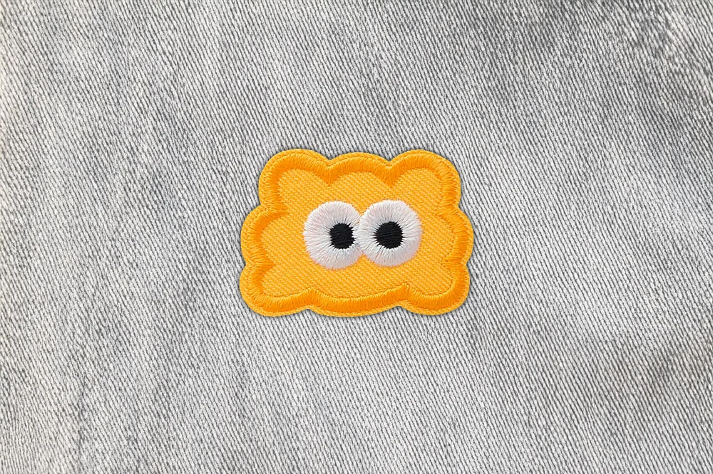 Klecks mit Augen Gelb // Patch bzw. Aufnäher